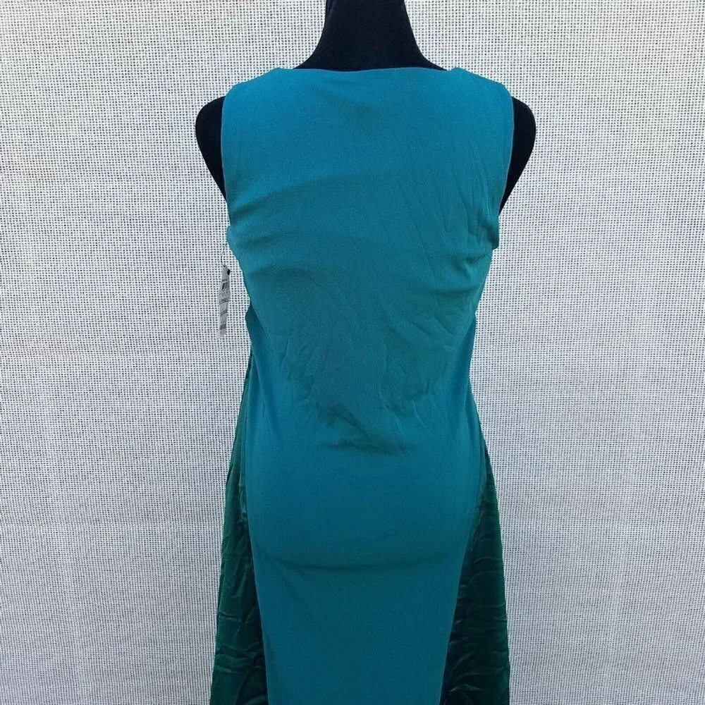Alfani Fitted Flare Asymmetrical Dress Women's. Emerald Safari. Size XS. NWT $89